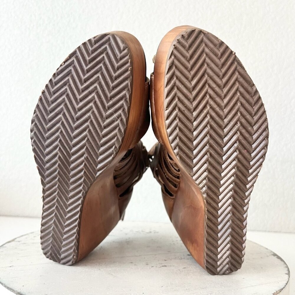 NEW Lane Boots BECCA Womens Brown Wedges 8.5 Western Sandals Cowgirl Wooden Heel - Picture 8 of 10